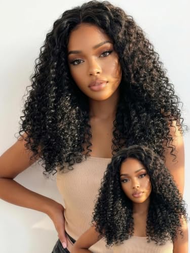 Black 16 Inch Curly Micro Twist Lace Frontal Wig Ready to Wear No Glue