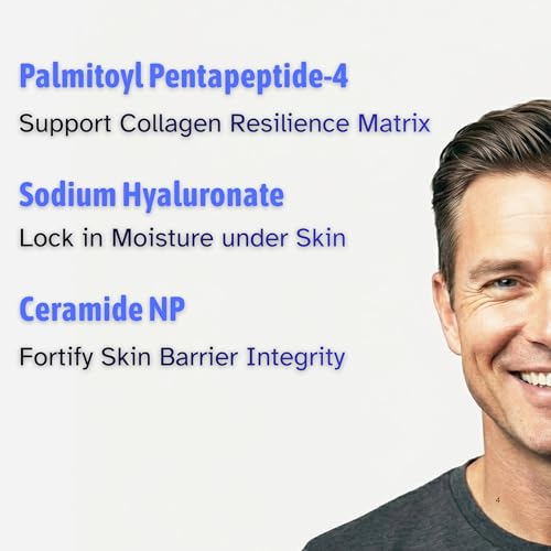 Hydrating Foaming Facial Cleanser for Men - Sensitive Skin, Anti-Aging Peptides, Ceramides, 150mL