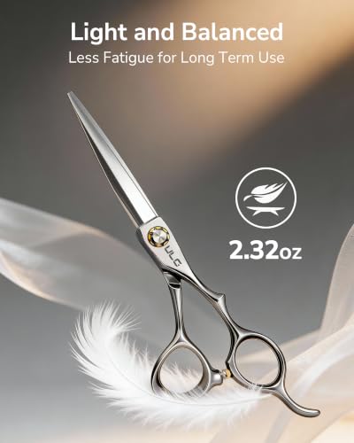 Professional 6.5-Inch Hair Cutting Scissors - Japanese 440C Barber Shears with Adjustable Screw & Ergonomic Handle