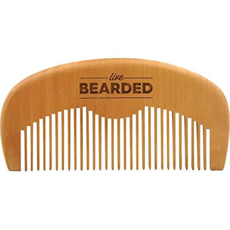 Live Bearded Premium All-Natural Wooden Beard Comb - Anti-Static - Reduce Snagging, Damage and Ingrown Hairs - Keep Mustache Off Your Lip - Fits in Pocket - Easy Daily Grooming