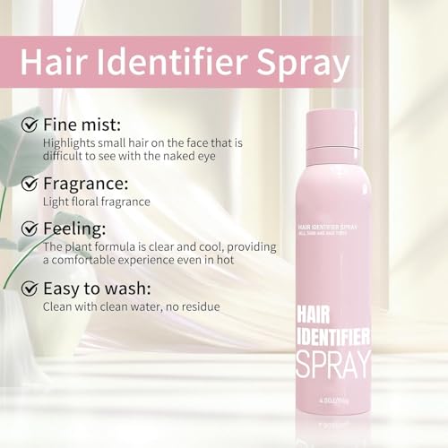Hair Identifier Spray for Face Shaving, Skin Body Hair Identifying Spray With Razors,Moisturizing And Skin Care Set