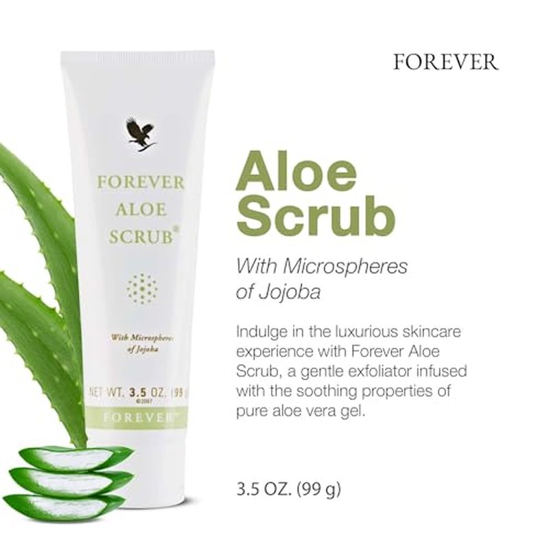 Forever Living - Forever Aloe Scrub¢ç - Gentle Exfoliation with Jojoba Microspheres - Vegan-Friendly Body Scrub - Aloe Vera Gel Conditioning - 3.5 oz