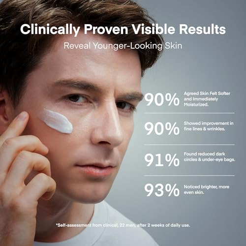 Men's 6-in-1 Face Moisturizer with Niacinamide & Caffeine – Hydrating Anti-Aging Cream, 2.8oz, Includes Original Pack