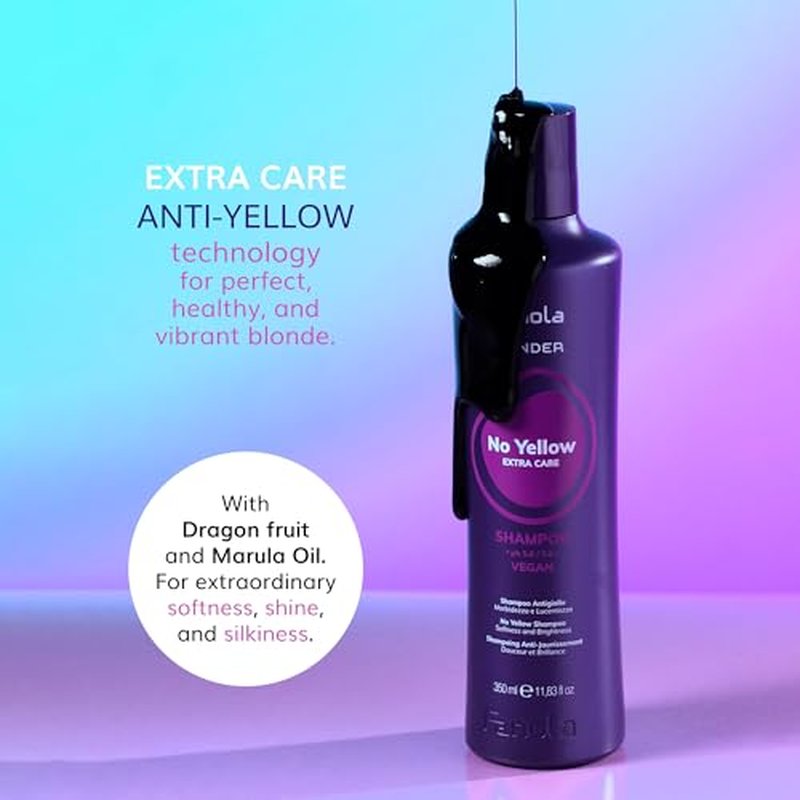 Fanola Wonder No Yellow Purple Shampoo - Purple Color Depositing Shampoo for Blondes, Bleached & Grey Hair - Formulated with Violet Pigment to Remove Brassy Tones from Hair (33.8 Fl Oz)