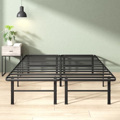 Black King Zinus Rumi Metal Bed Frame with Under-Bed Storage, No Box Spring Needed, Quick Assembly