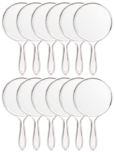 OMIRO Double-Sided Hand Magnifying Mirror Set - Clear 12 Pack