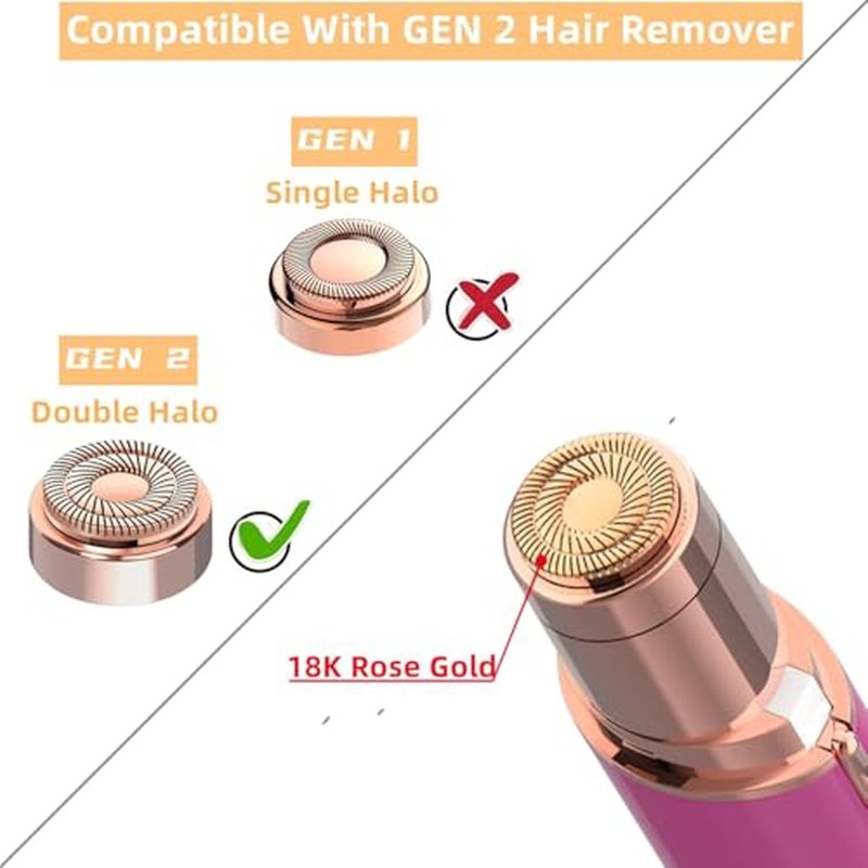 Generation 2 Replacement Heads for Flawless Facial Hair Remover Compatible with Flawless Replacement Heads,Fit for Flawless Replacement Heads Gen 2 for Flawless Facial Hair Removal for Women,6 Count.