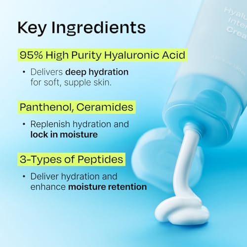 Celladix Hyaluronic Intense Cream ? 95% Pure Hyaluronic Acid with Niacinamide & Panthenol ? 100 Hours of Hydration, Barrier Strengthening Care for Smooth, Radiant Skin ? Korean Skincare, 2.70 Fl Oz
