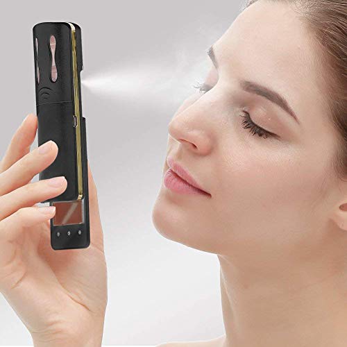 Kingsmile Face Mister, Nano Facial Mister for Lash Extensions, Portable Nano Mister & Mini Cool Facial Steamer, Nano Mist Sprayer for Hydrating The Skin,Refresh & Cool Down Eyelash Extensions Black