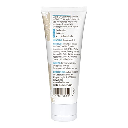 Key-E Ointment for Dry Skin - Coconut Oil, Unscented, 4 oz - Carlson