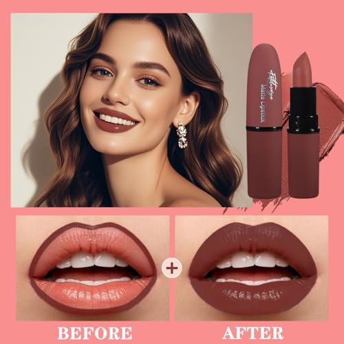 Noerrors 3 in 1 Nude Peach Lip Kit with Beige Liquid Lipstick Hydrating Lip Gloss Liner Trio, Matte Velvet Lip Glaze Moisturizing Lip Gloss and Creamy Lip Pencil Set, Long Wear Glossy Pale Lip Combo