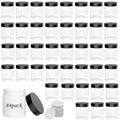 ihomecooker 84PCS 4oz/125ml Small Plastic Jars with Screw On Black Lids Seal Stickers Bottle Lid,Clear Container for Storing Dry Food,Spice,Lotion, Cosmetic, Slime, Honey Jam, Cream, Butter