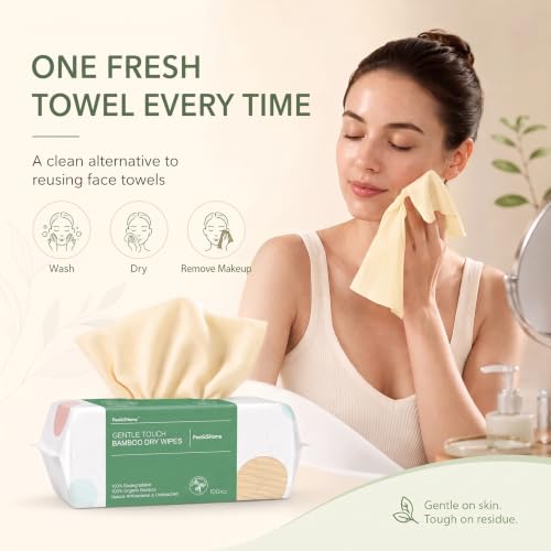 PoeticEHome Unscented Disposable Face Towels - 400 Soft Cleansing Wipes