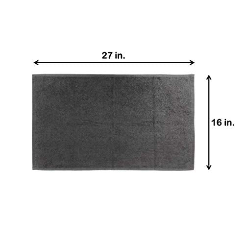 Charcoal Bleach Proof Salon Towels Pack of 12 - Highly Absorbent 100% Cotton Spa Face & Hair Towels for Stylists and Barbers