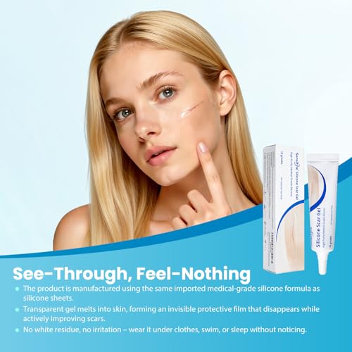 Sensifine Advanced Silicone Scar Gel 0.53 oz – Reduces Enlarged Scars & Keloids