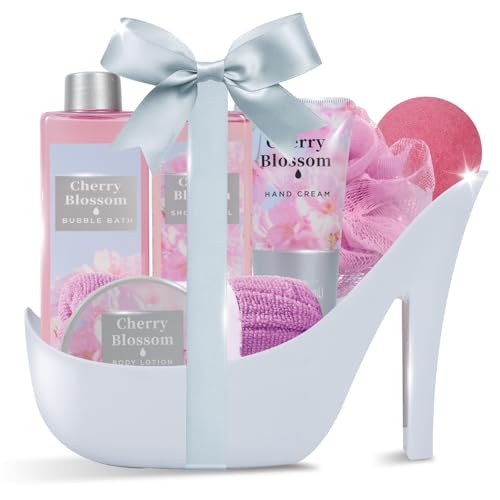 Spa Luxetique Cherry Blossom High Heel Gift Set for Women – Elegant Spa & Bath Gifts