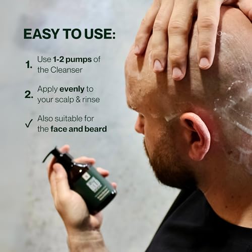 No Hair Shampoo for Bald Heads - Gentle pH-Neutral Cleansing with Almond Oil & Aloe Vera, Made in Germany