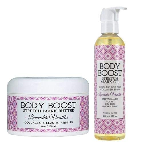 Lavender Stretch Mark Butter & Oil Duo - Hydrating Pregnancy Safe Body Care