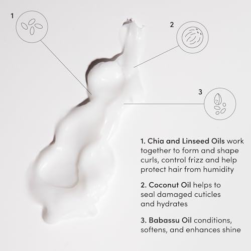 OUAI Travel Size Curl Cream - Curl Defining Cream with Chia & Linseed Oil - Enhances Definition, Hydration & Shine - Tames Frizz & Protects from Humidity - Curly Hair Products for Women (2.5 oz)