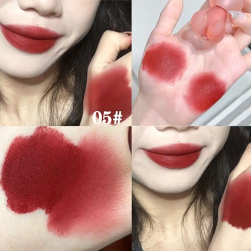 4 Colors Velvet Matte Liquid Lipstick set, Cute Rabbit Lip Glaze 2 in 1 Key Chain Lip Gloss Lip Stain, Waterproof Non-Stick Cup Long Lasting Lip Clay Cute Lip Makeup for Girls