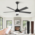 Fanbulous 48 Inch Black Ceiling Fan with Light & Remote, Reversible Blades, Dimmable LED