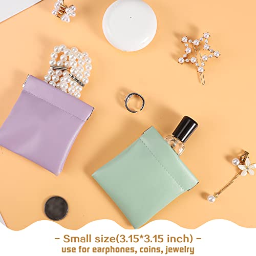 WSICSE 6 Pcs Pocket Cosmetic Bag Squeeze Top, 3 Size Portable Pocket Bag Small Makeup Bag for Purse Cosmetics Headphones Jewelry