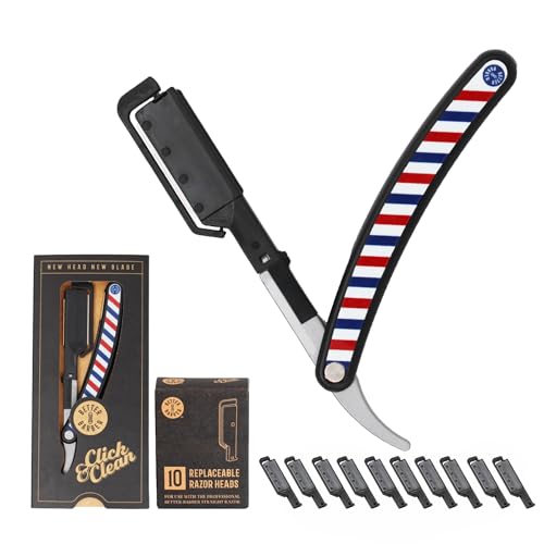 BETTER BARBER Straight Edge Razor with 11 Disposable Blades for Men