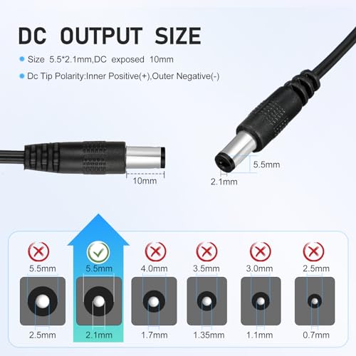 20-Pack 12V DC Power Supply Adapter for LED Strip Lights and Cameras
