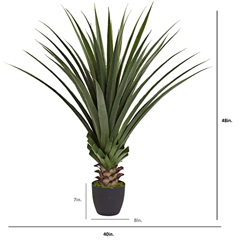 Artificial Spiked Agave Plant - 4 ft Home Decor Faux Plant with Nursery Pot