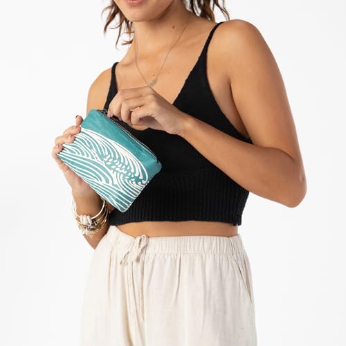Mini Makeup Pouch - Isle Blue ALOHA Collection Lightweight, Splash-Proof, Reusable Cosmetic Bag
