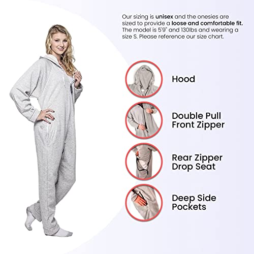 XX-Large Navy Blue Heavyweight Fleece Adult Onesie Pajamas - Unisex Lounge Suit