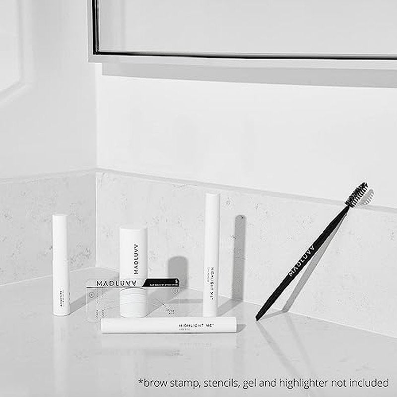 Madluvv Duo Eyebrow Brush - Angled and Spoolie Professional Eye Brow Brushes for Precision Definer, Liner, Filler, Shaper, Powder, Makeup
