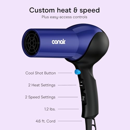 Lightweight 1875W Hair Dryer with Diffuser & Concentrator Set - 3 Piece