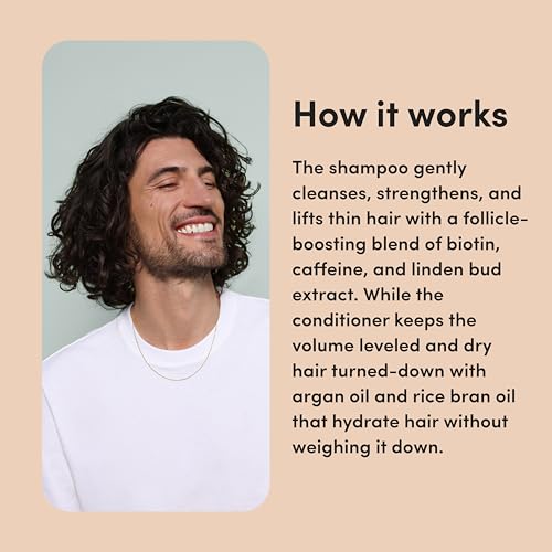 HIMS & HERS Max Volume Shampoo & Conditioner Set with Biotin & Argan Oil - Thicker, Fuller Hair