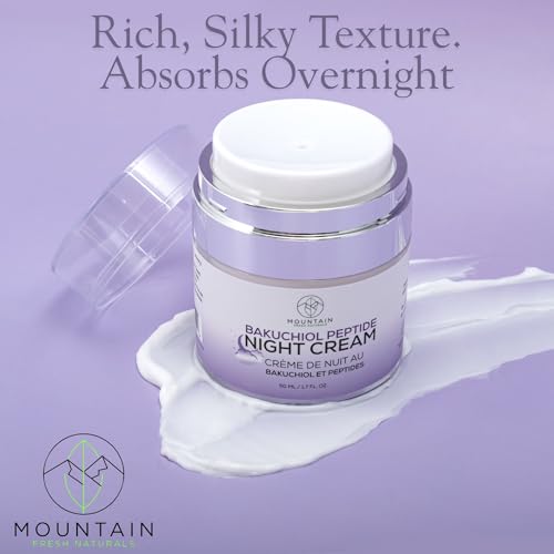 Bakuchiol Night Cream with Peptides & Ceramides - Fragrance-Free, Pregnancy-Safe Moisturizer, 50mL
