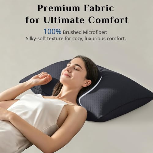 JOLLYVOGUE Black King Size 4-Pack Supportive Bed Pillows - Washable, Hotel Quality