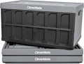 Collapsible Storage Bins with Lids - 62L Capacity, Stone, 3 Pack