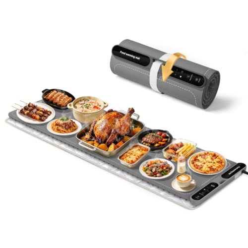Gray Extra Large Food Warming Mat 47.2x15 inches 700W Electric Buffet Warmer