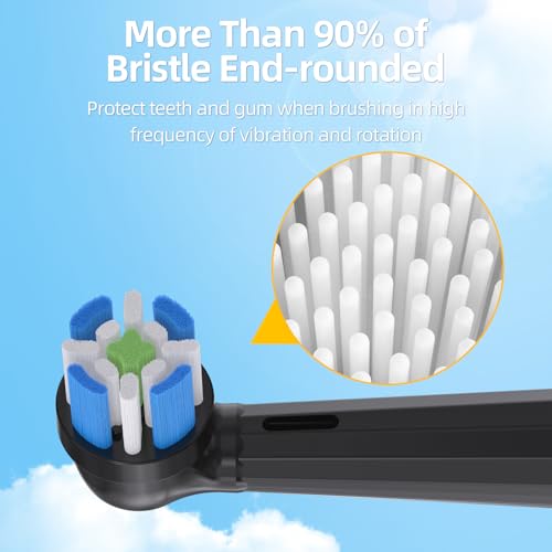 Electric Toothbrush Replacement Heads 16 Pack for Oral-B iO Series - Black - Sanitary Sealed