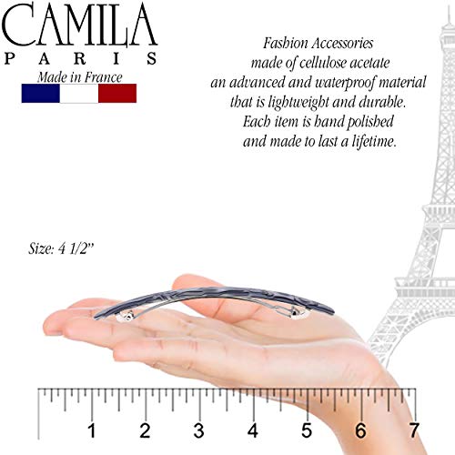 Camila Paris CP2978 French Hair Barrette Large Handmade Gray, Long
