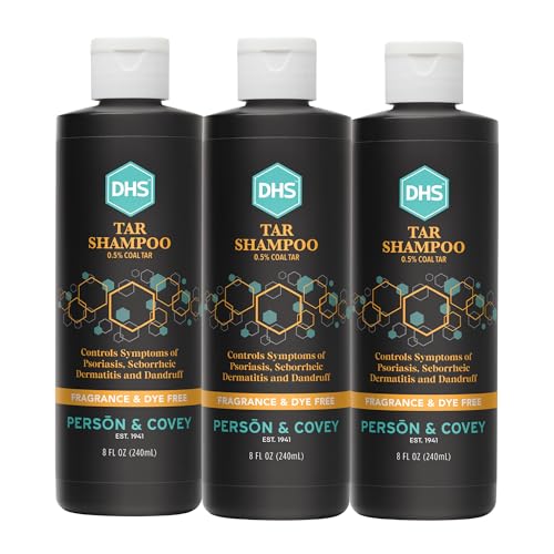 DHS Coal Tar Shampoo Unscented 8 Fl Oz Pack of 3 - Scalp Care for Itching & Dandruff