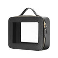 Keains Clear Makeup Bag for Women Cosmetic Organizer Case Transparent Waterproof Travel Toiletry Bag with Zipper Portable Make Up Organizer Traveling Compact Car Bag for Essentials£¨Black£©
