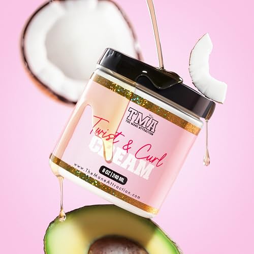 The Mane Attraction Twist & Curl Defining Cream 8oz - Lightweight Frizz Control for Natural Hair