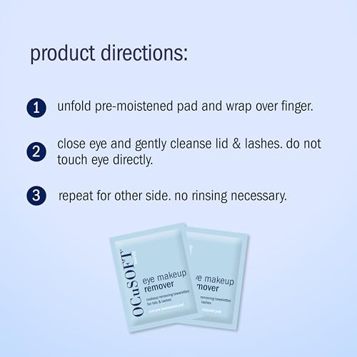 OCuSOFT Beauty Eye Makeup Remover, Individually Wrapped Makeup Removing Towelettes for the Face, Lids and Lashes, 36 Count