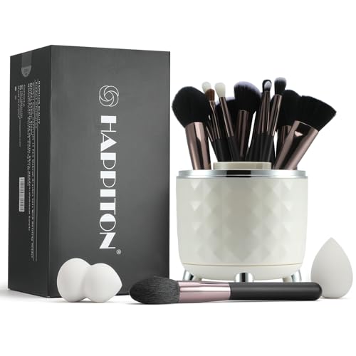 17-Piece Makeup Brush Set with Rotating Holder - Professional Beauty Tools
