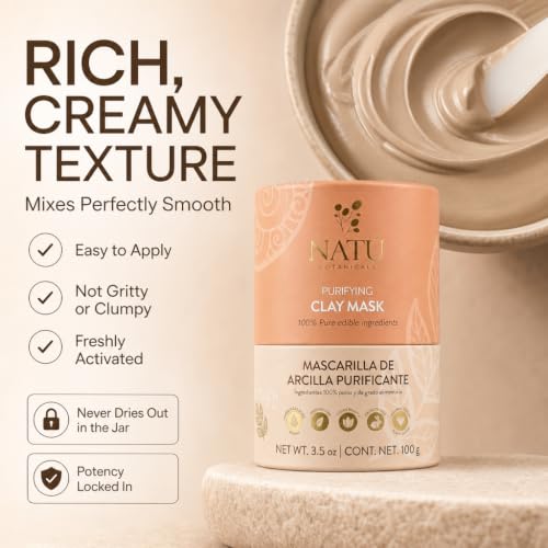 3.5oz Purifying Bentonite Clay Face Mask for Deep Pore Cleansing & Oil Control