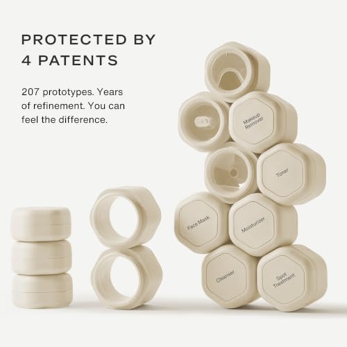 Travel Hair Care Containers Set of 2 - Sand Magnetic Shampoo & Conditioner Capsules