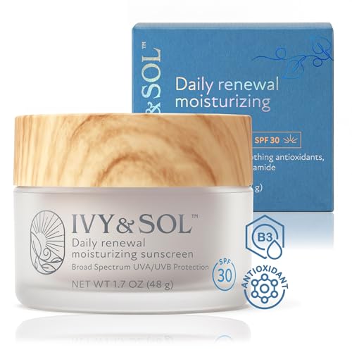 Face Moisturizer SPF 30 with Niacinamide & Ceramides – Hydrating Sun Protection, 1.7oz