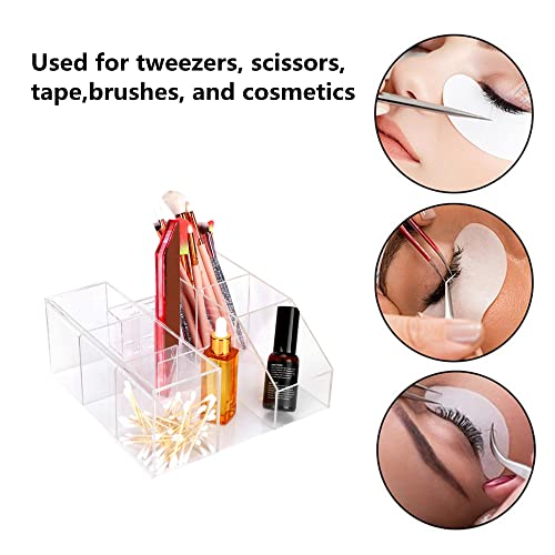 LIXIMMAZN Transparent Acrylic Large Capacity Makeup Organizer with Lash & Brush Storage