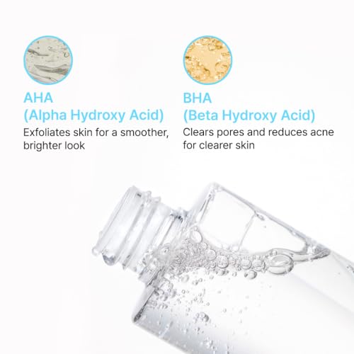 NIDA AHA BHA Clarity Toner | AHA 0.1%, BHA 0.1%, Niacinamide,Centella Asiatica | Exfoliate, Hydrate, Pore Control, Evens Tone | 6.76 fl. oz., 200ml
